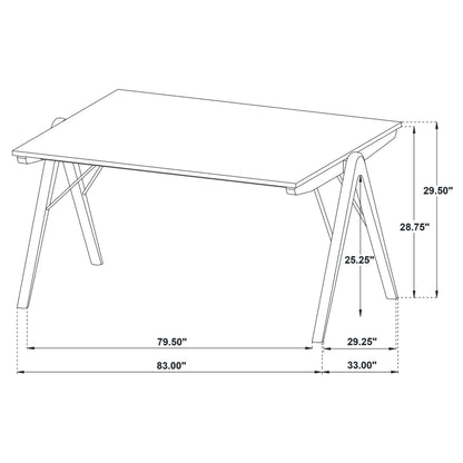 Randolph 82-inch Smart Top Rectangular Dining Table Sheesham and Brown