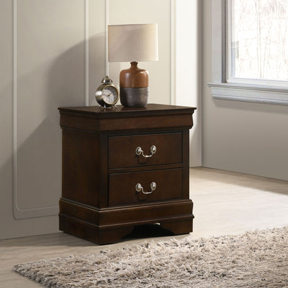 Demetra - 2 Drawer Nightstand - Cappuccino - The Sleep Loft - Online Mattress Showroom NYC