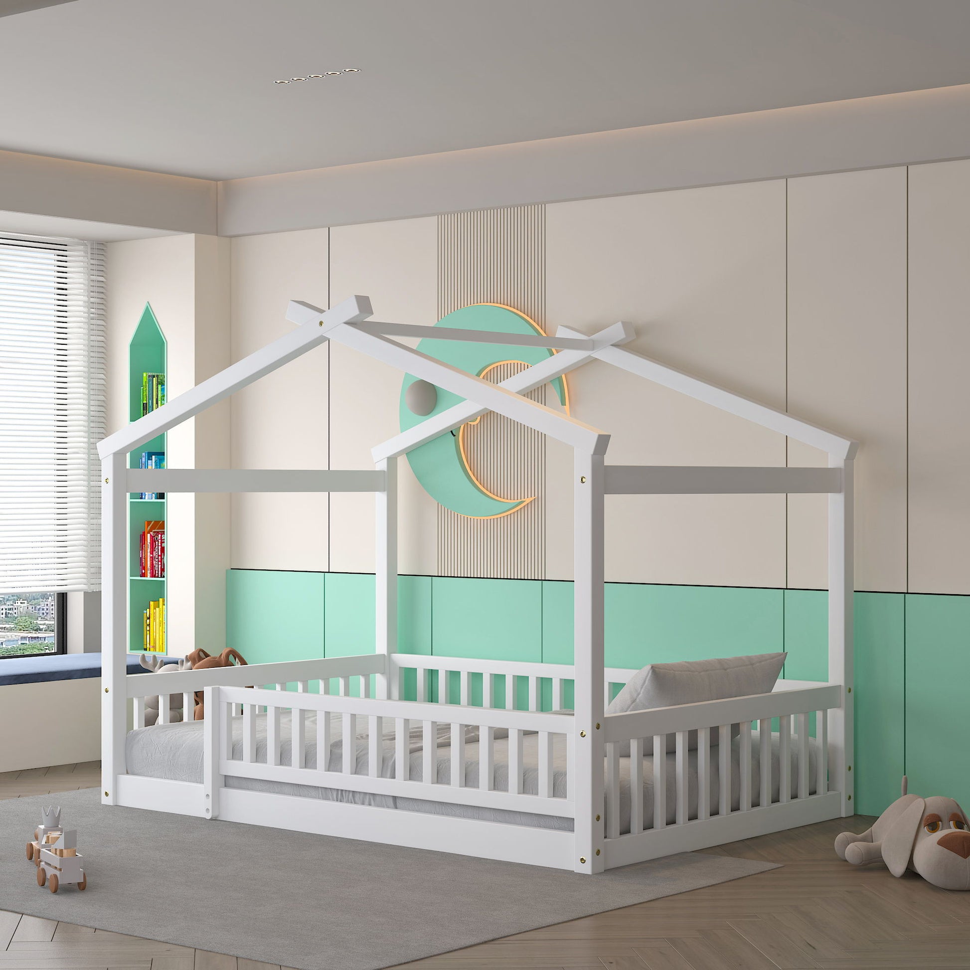 Bed House Bed Frame With Fence - The Sleep Loft - Online Mattress Showroom NYC