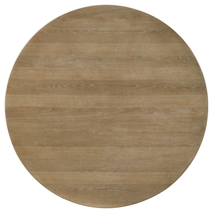 Adina 5-piece Round Dining Table Set Distressed Light Brown