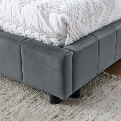 Mid-Century Storage Upholstered Tufted Bed Frame With Backrest And Armrests - The Sleep Loft - Online Mattress Showroom NYC