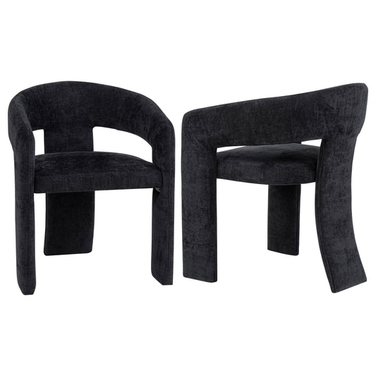 Carlow Upholstered Dining Arm Chair Black (Set of 2) - The Sleep Loft - Online Mattress Showroom NYC