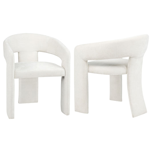 Carlow Upholstered Dining Arm Chair White (Set of 2) - The Sleep Loft - Online Mattress Showroom NYC