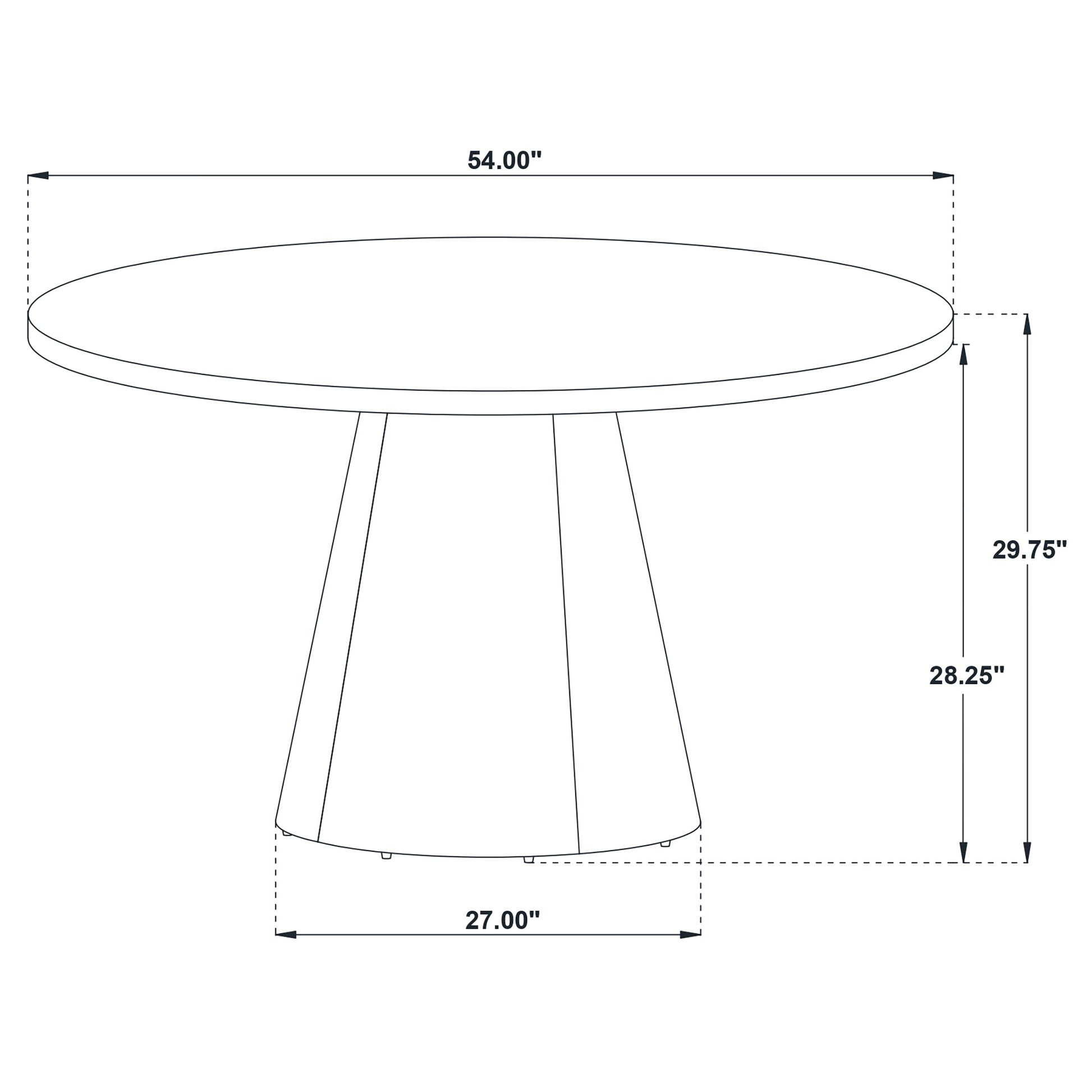 Franklin 54-inch Round Wood Pedestal Base Dining Table Dark Brown