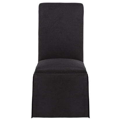 Shawna Upholstered Skirted Side Chair Black (Set of 2)