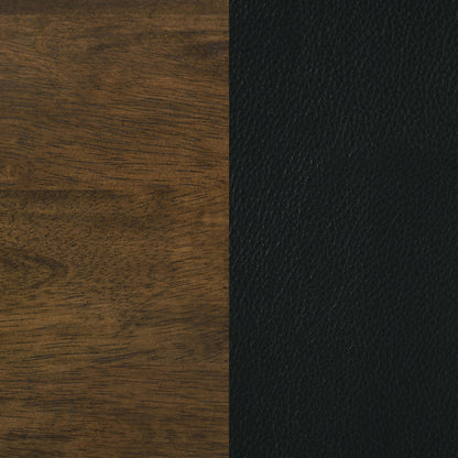 Kehoe Upholstered Dining Side Chair Black and Walnut (Set of 2)