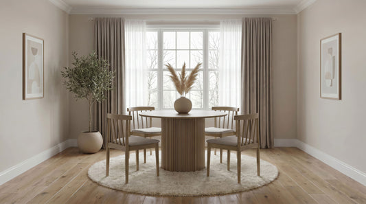 Hamlyn 5-piece Round Wood Dining Set Wheat and Natural Oak - The Sleep Loft - Online Mattress Showroom NYC