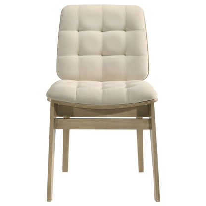 Hamlyn 5-piece Round Wood Dining Set Cream and Natural Oak