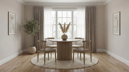 Hamlyn 47-inch Round Wood Dining Room Table Natural Oak