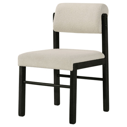 Kehoe Upholstered Dining Side Chair Cream and Black (Set of 2)
