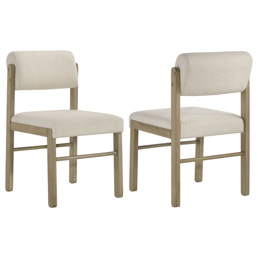 Kehoe Upholstered Dining Side Chair Cream and Natural Oak (Set of 2) - The Sleep Loft - Online Mattress Showroom NYC