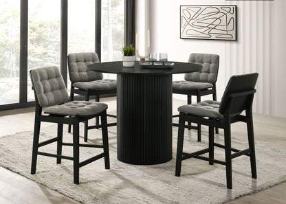Hamlyn 43-inch Round Wood Counter Height Dining Table Black