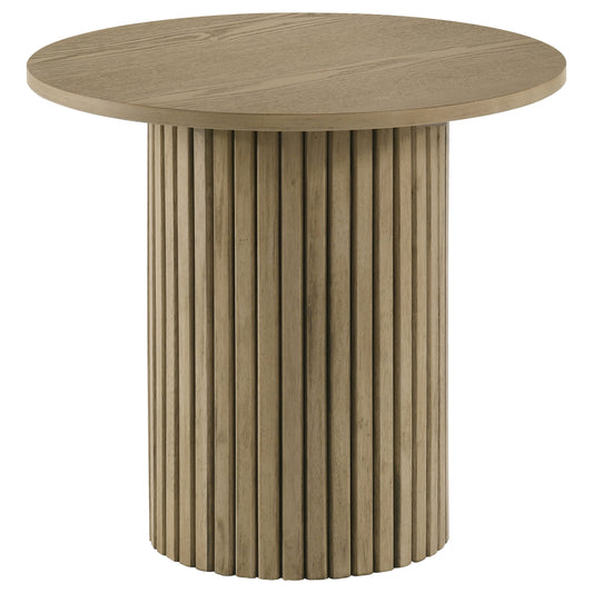 Hamlyn 43-inch Round Wood Counter Height Dining Table Natural Oak - The Sleep Loft - Online Mattress Showroom NYC