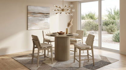 Hamlyn 43-inch Round Wood Counter Height Dining Table Natural Oak