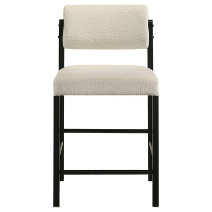 Kehoe Upholstered Counter Height Chair Cream and Black (Set of 2)