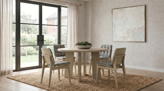 Strouse 5-piece Dining Set Grey and Natural Oak - The Sleep Loft - Online Mattress Showroom NYC