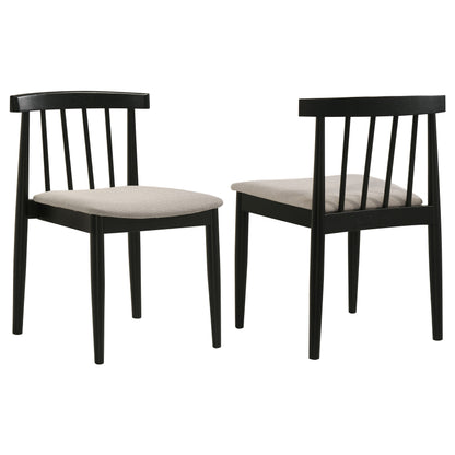 Cullen Dining Side Chair Upholstered Seat Black (Set of 2)