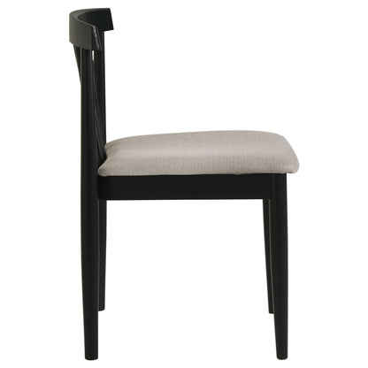 Cullen Dining Side Chair Upholstered Seat Black (Set of 2)