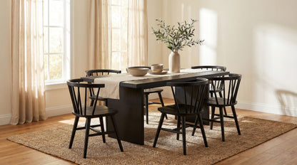 Decker 7-piece 82-inch Rectangular Dining Set Black