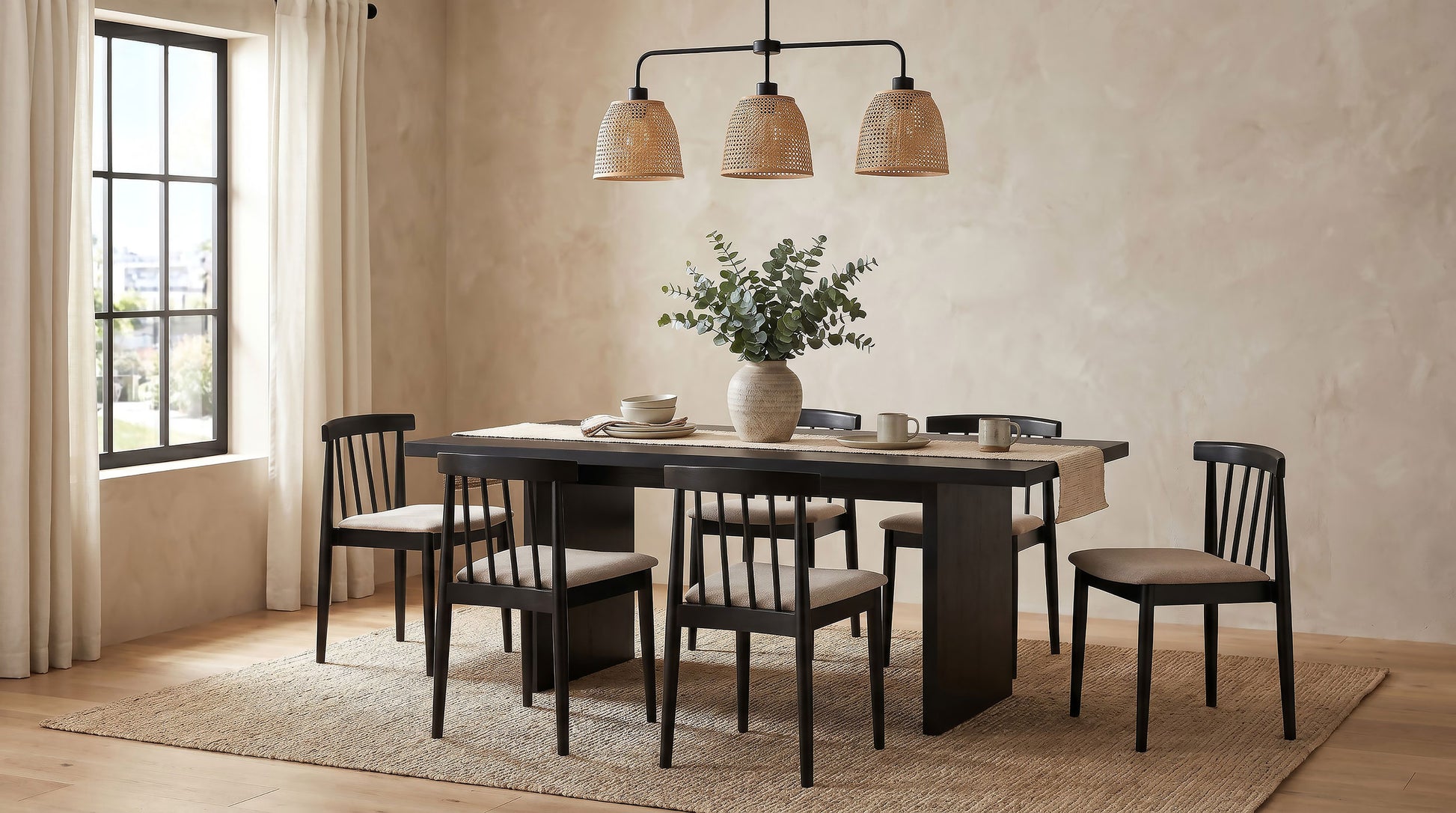 Decker 82-inch Rectangular Wood Dining Table Black