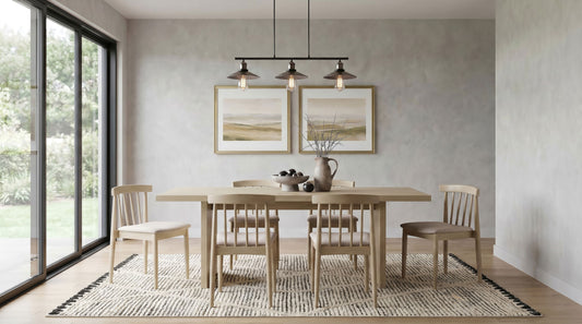 Decker 7-piece 82-inch Rectangular Dining Set Wheat and Natural Oak - The Sleep Loft - Online Mattress Showroom NYC