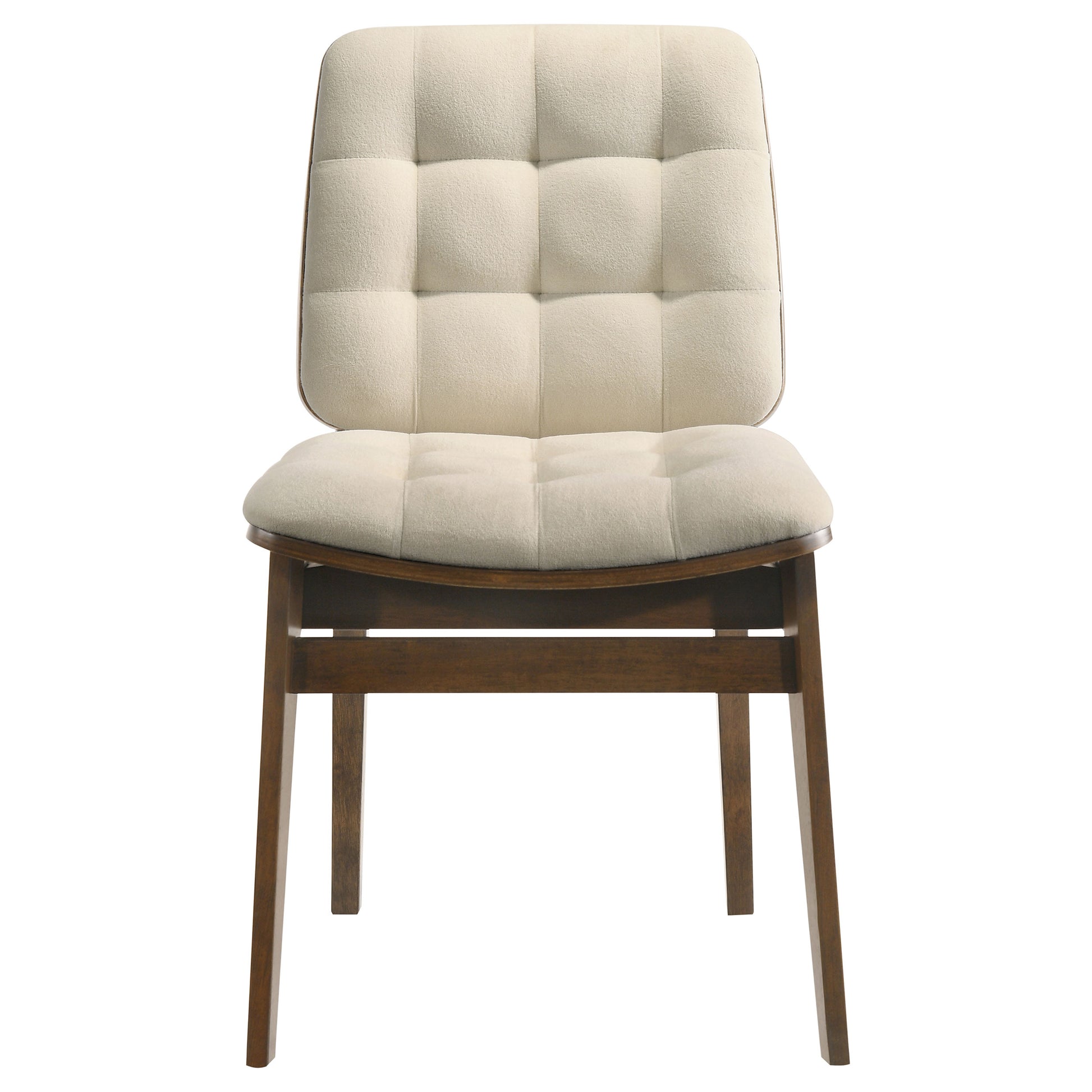 Redbridge Upholstered Side Chair Cream and Walnut (Set of 2)