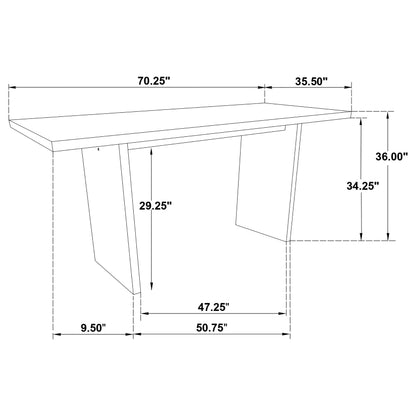 Decker 70-inch Rectangular Wood Counter Height Dining Table Natural Oak