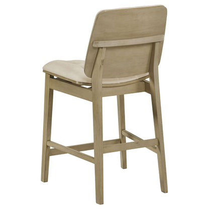 Redbridge Upholstered Counter Chair Cream and Natural Oak (Set of 2)