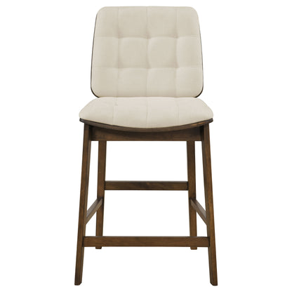 Redbridge Upholstered Counter Chair Cream and Walnut (Set of 2)