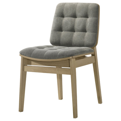 Redbridge Upholstered Side Chair Grey and Natural Oak (Set of 2)