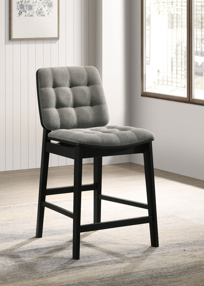 Redbridge Upholstered Counter Chair Grey and Black (Set of 2)