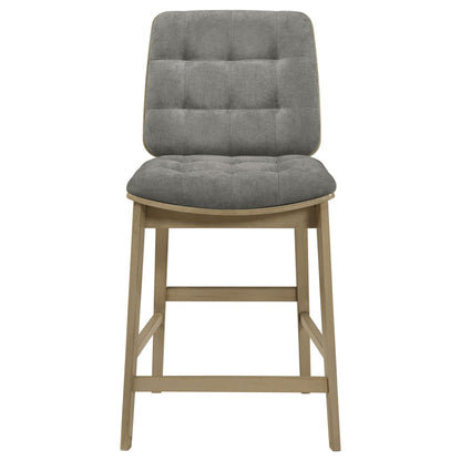 Redbridge Upholstered Counter Chair Grey and Natural Oak (Set of 2)
