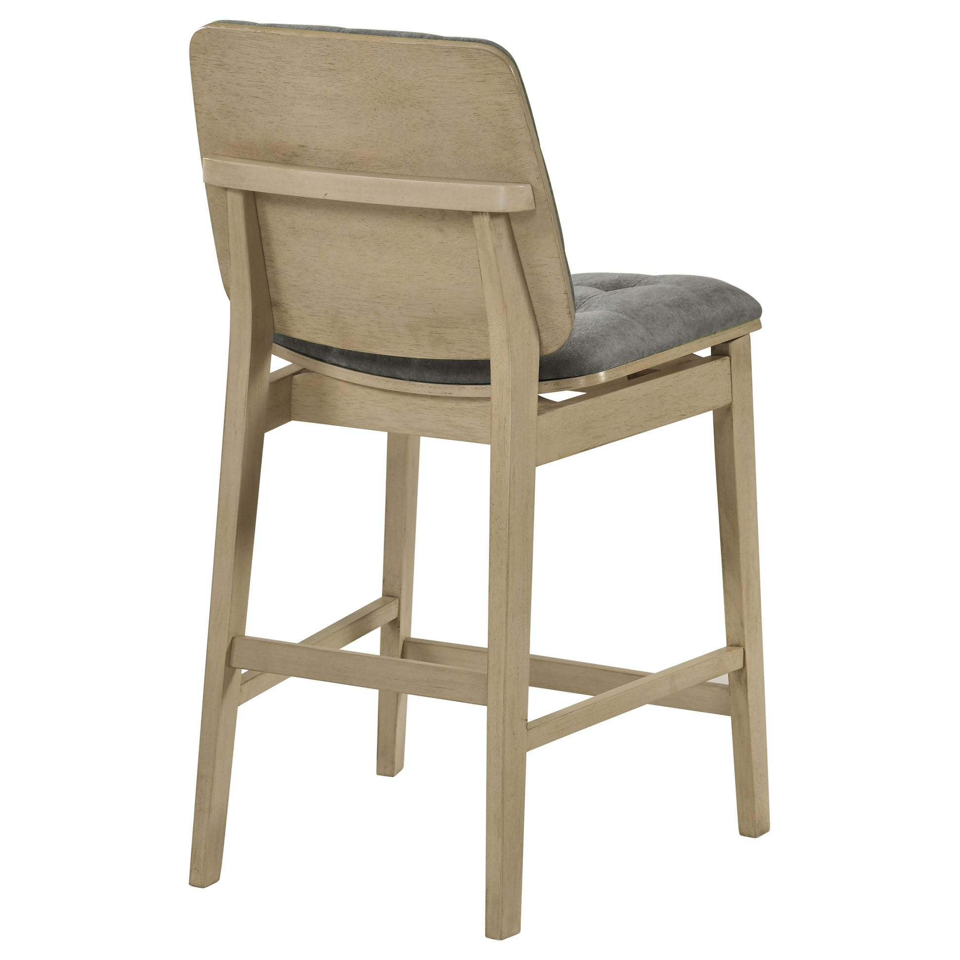 Redbridge Upholstered Counter Chair Grey and Natural Oak (Set of 2)