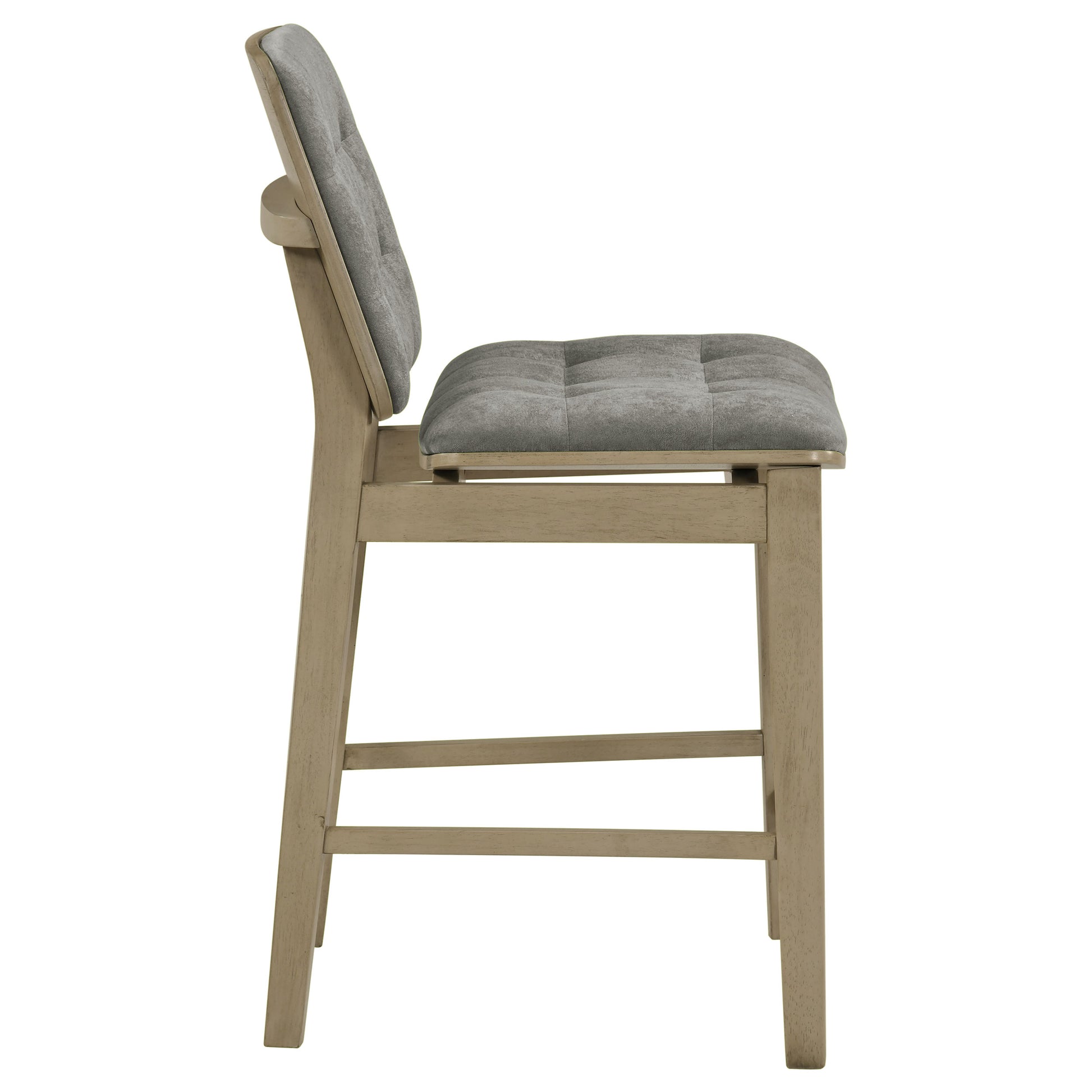 Redbridge Upholstered Counter Chair Grey and Natural Oak (Set of 2)