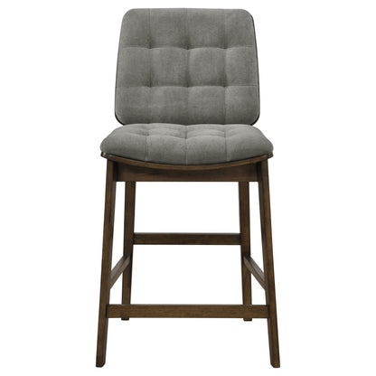 Redbridge Upholstered Counter Chair Grey and Walnut (Set of 2)