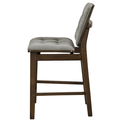 Redbridge Upholstered Counter Chair Grey and Walnut (Set of 2)