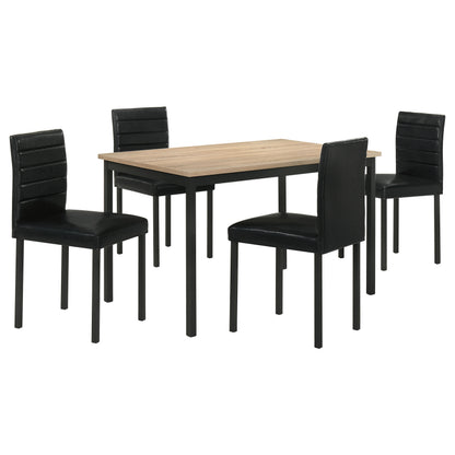 Garza 5-piece Rectangular Dining Table Greige Oak