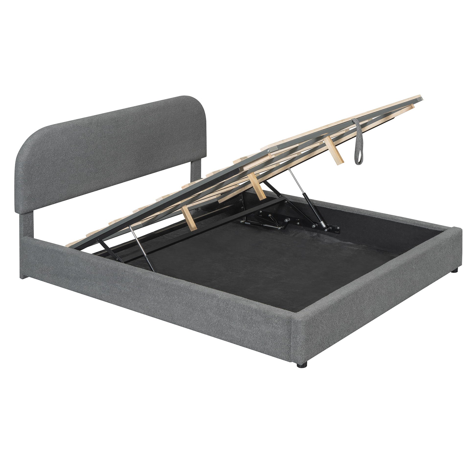 Upholstered Platform Bed With Hydraulic Storage System - The Sleep Loft - Online Mattress Showroom NYC