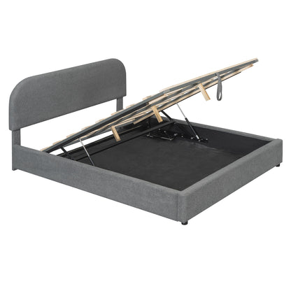 Upholstered Platform Bed With Hydraulic Storage System - The Sleep Loft - Online Mattress Showroom NYC