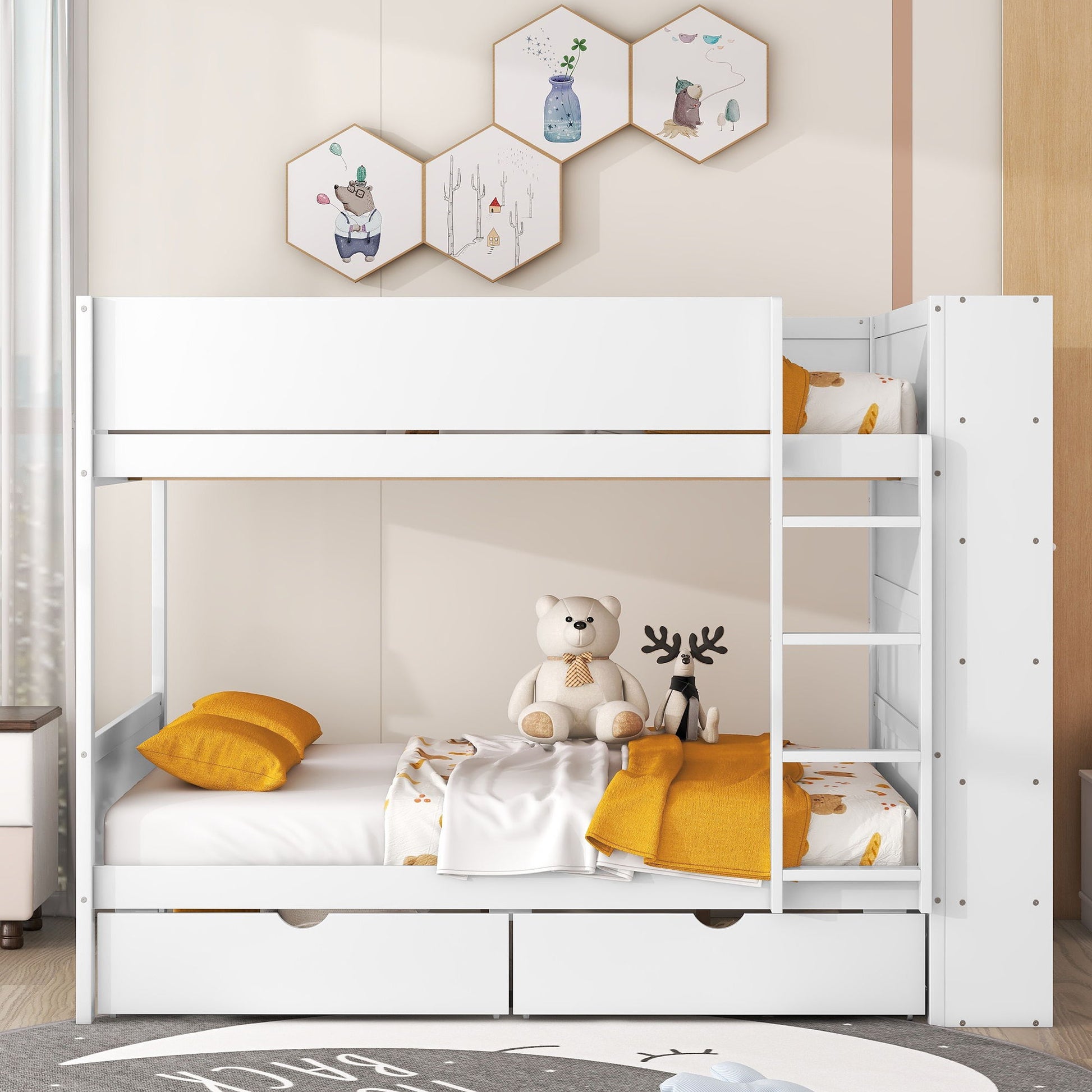 Bunk Bed With 2 Drawers And Multi Layer Cabinet - The Sleep Loft - Online Mattress Showroom NYC