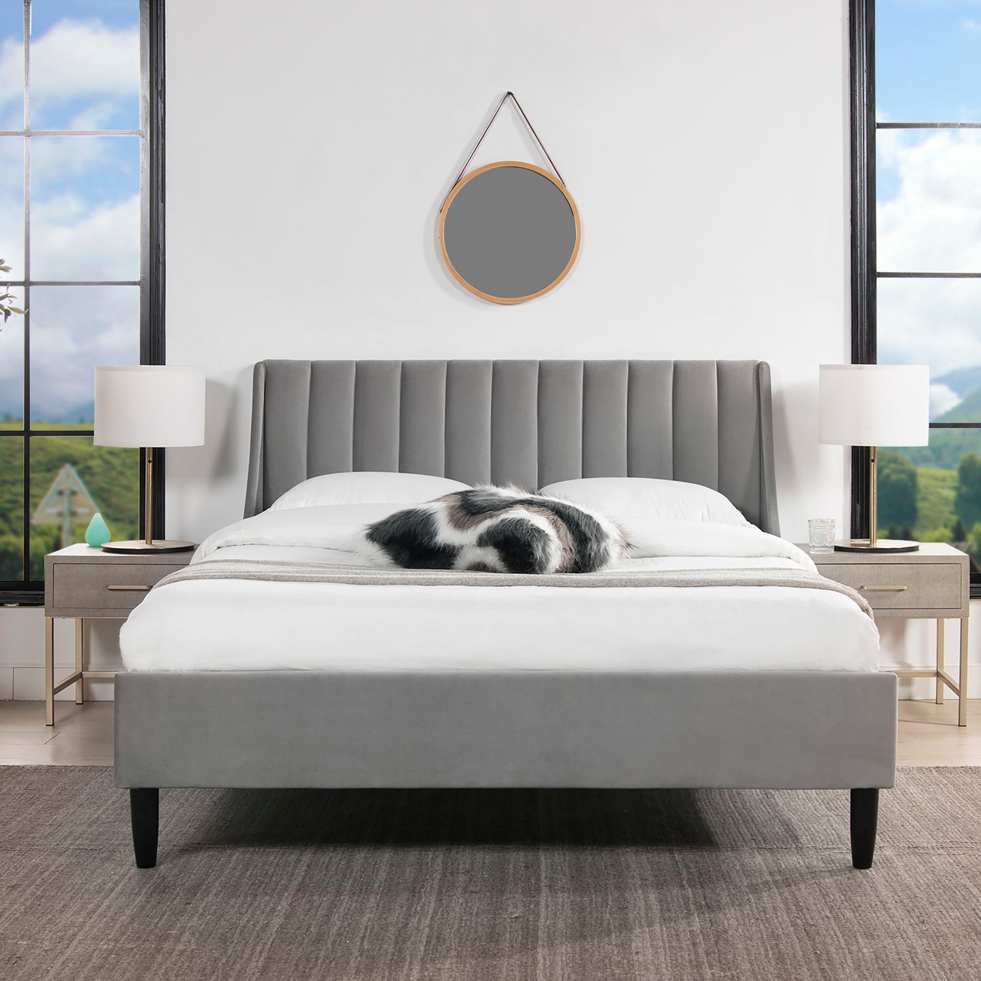 Aspen - Vertical Tufted Modern Headboard Platform Bed Set - The Sleep Loft - Online Mattress Showroom NYC