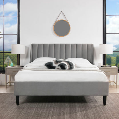 Aspen - Vertical Tufted Modern Headboard Platform Bed Set - The Sleep Loft - Online Mattress Showroom NYC