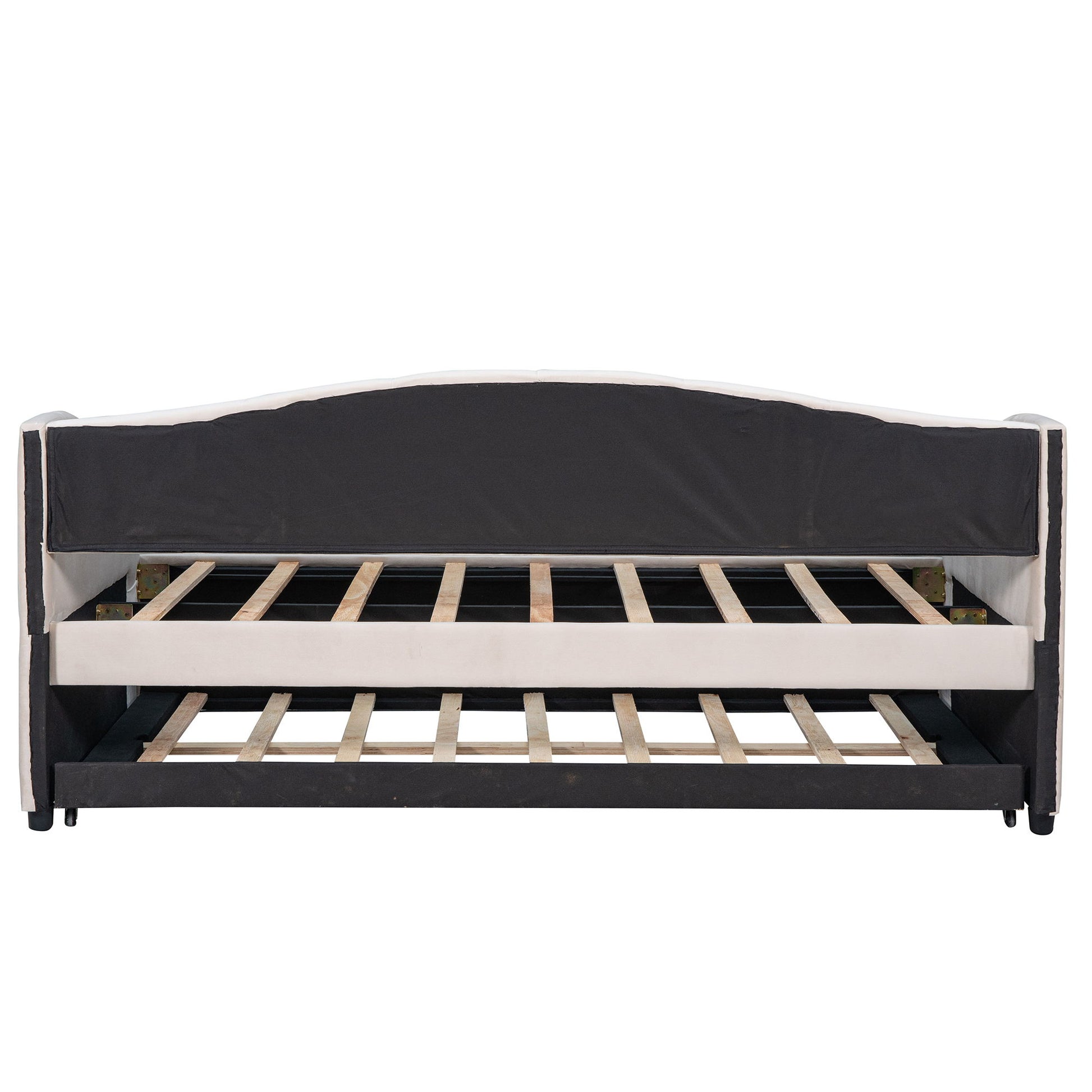 Upholstered Daybed Sofa Bed With Trundle Bed And Wood Slat - The Sleep Loft - Online Mattress Showroom NYC