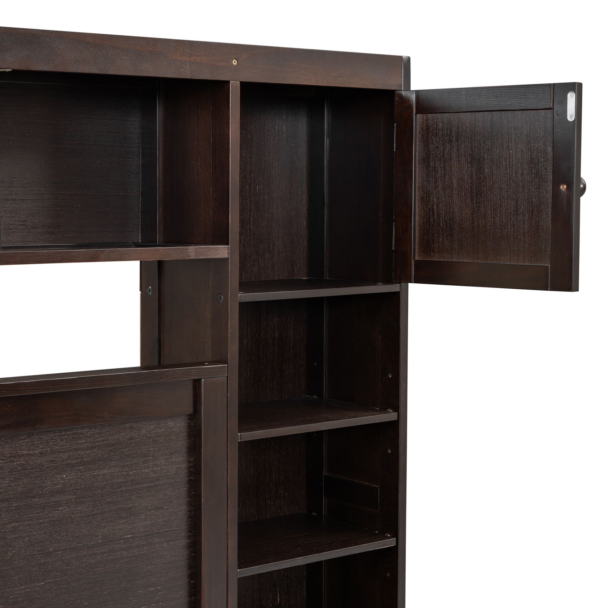 Bed With All In One Cabinet, Shelf And Sockets, Twin Long Trundle - The Sleep Loft - Online Mattress Showroom NYC