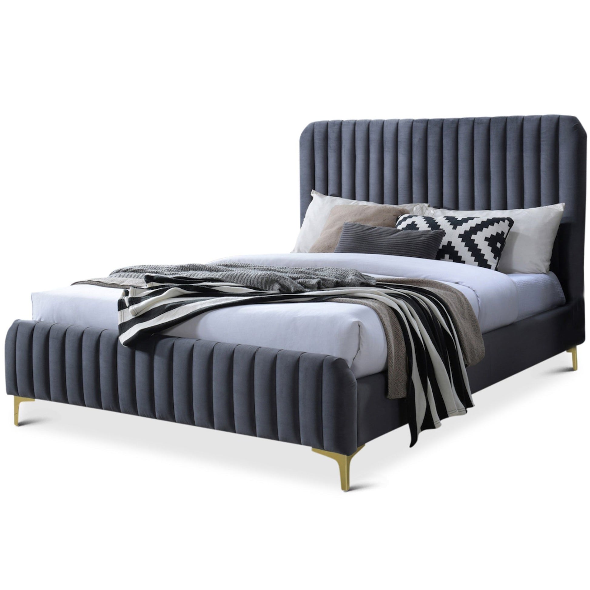 Bethany - Queen Upholstered Platform Bed - Gray - The Sleep Loft - Online Mattress Showroom NYC