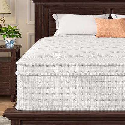 14'' Hybrid Mattress, Memory Foam & Pocket Springs For Pressure Relief