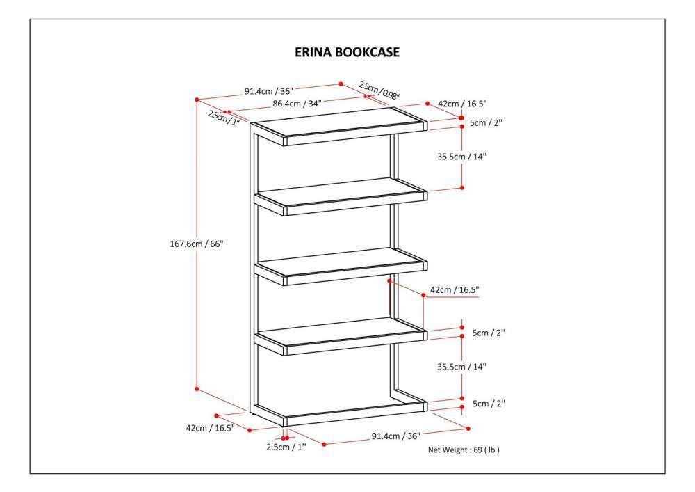 Erina - Handcrafted Bookcase - The Sleep Loft - Online Mattress Showroom NYC