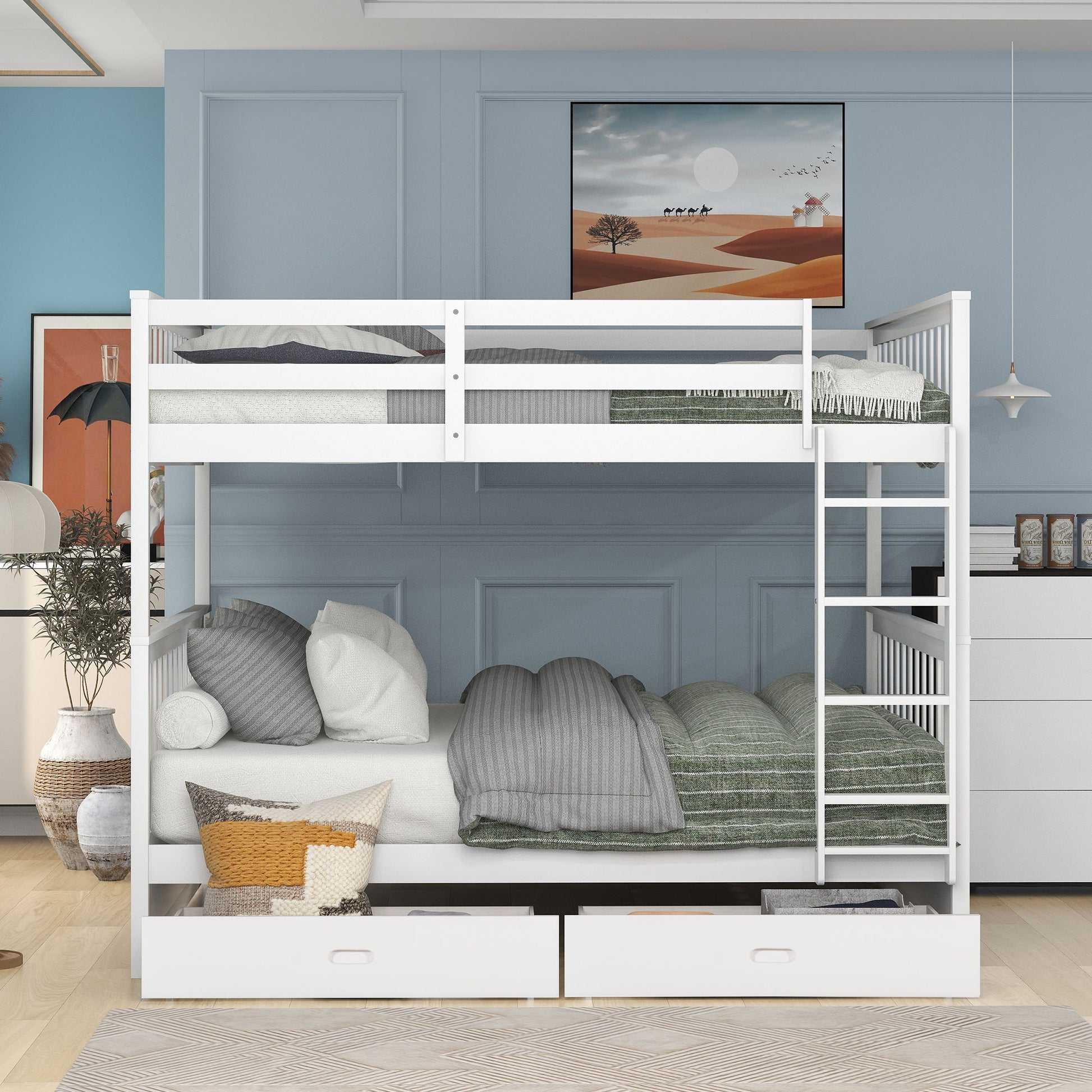 Bunk Bed With Ladders And 2 Storage Drawers - The Sleep Loft - Online Mattress Showroom NYC