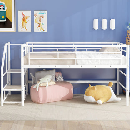 Loft Bed With Storage Stairs And Metal Frame - The Sleep Loft - Online Mattress Showroom NYC