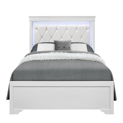 Shaker - Bed With LED Lighting And Crystal Inspired Tufted Headboard - The Sleep Loft - Online Mattress Showroom NYC